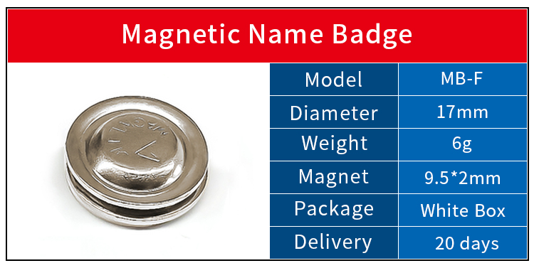 Thẻ tên huy hiệu từ tính Neodymium tròn