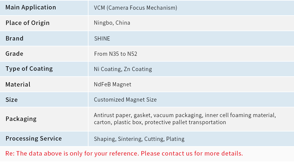 Nam châm Neodymium trong VCM (Động cơ cuộn dây giọng nói)